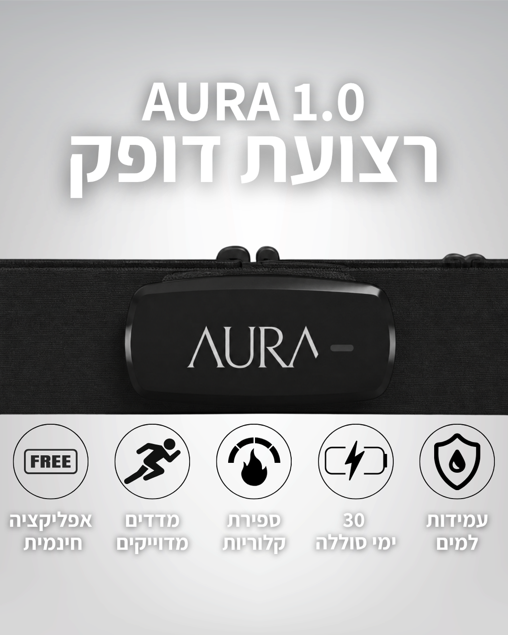 רצועת מעקב ודופק ֿ| AURA 2.0